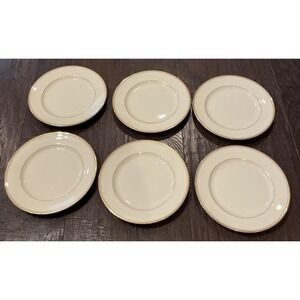 Mikasa Trousdale Ivory China Salad Plates Plate Set Of‎ 6 L2801 Japan 7.5 Inch
